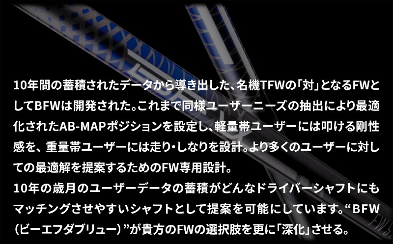 [バシレウス] フェアウェイ用カーボンシャフト Basileus BFW 55-S [0376]