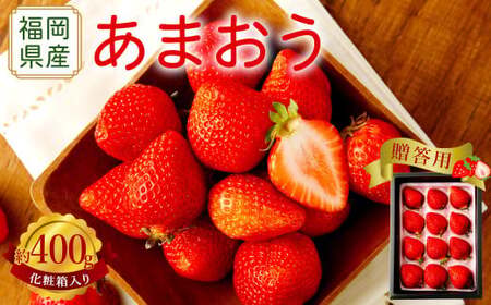 【アフター保証】贈答用 あまおう 約400g【2026年12月上旬～2027年1月下旬発送予定】 いちご イチゴ 苺 化粧箱入り
