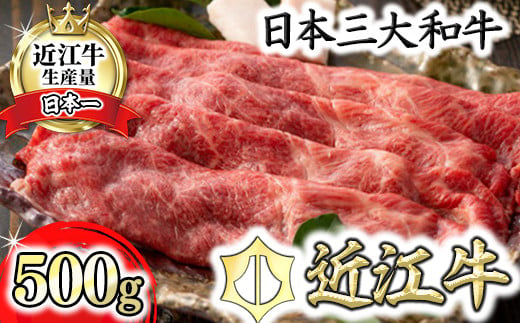 【4等級以上】【近江牛　ウデ】すき焼・しゃぶしゃぶ用【500ｇ】【BI02W】
