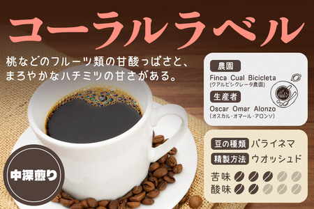 コーヒー豆 自家焙煎 ホンジュラス スペシャルティコーヒー 焙煎豆 200g 細挽き【コーラル】