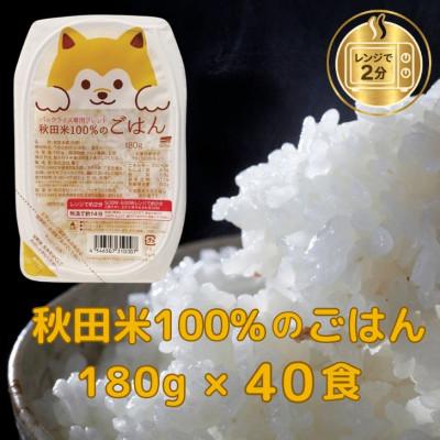 ふるさと納税 大潟村 パックごはん180g40食　秋田米100%のごはん　オール秋田県産米使用　
