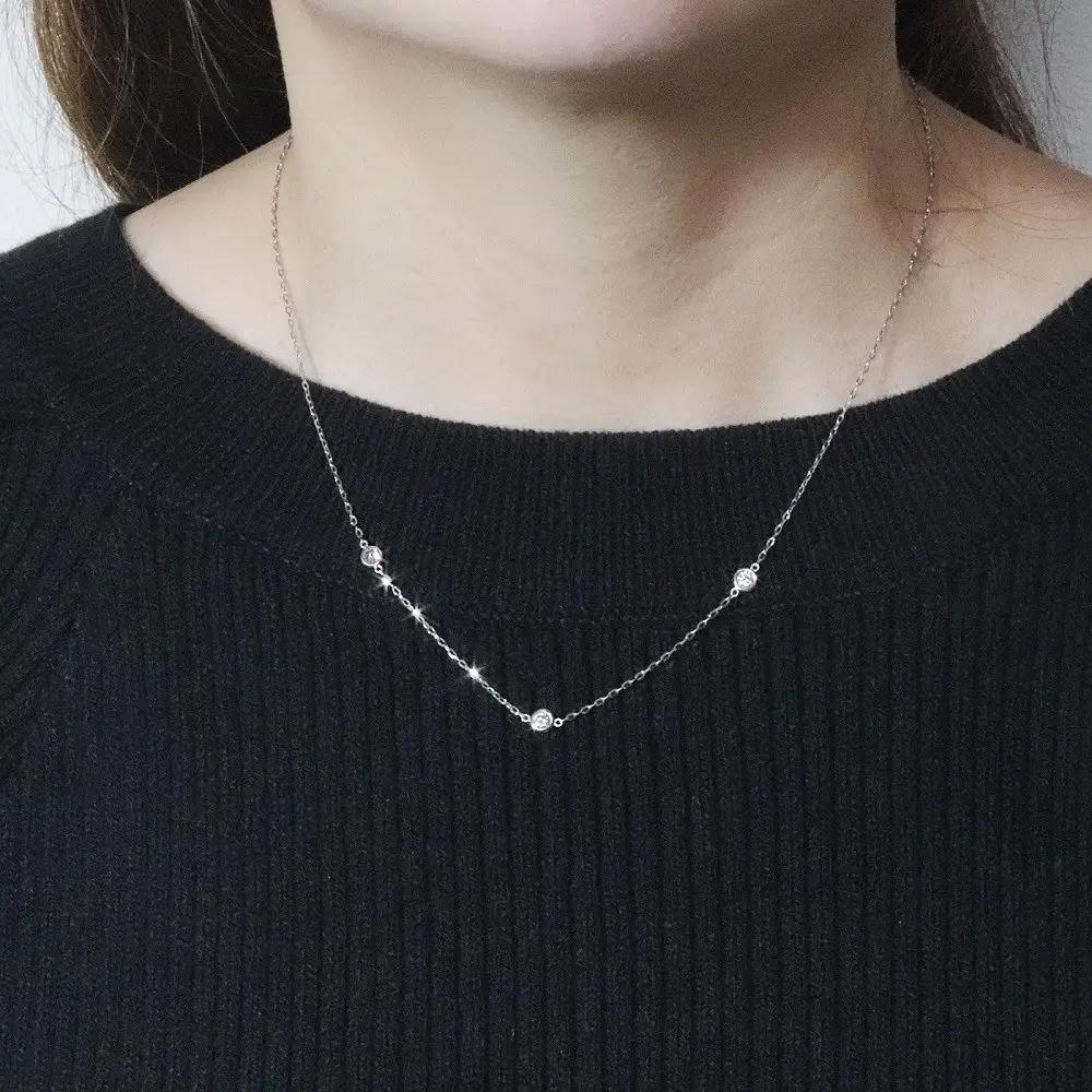 プラチナ 0.30ct ダイヤモンドステーションネックレス 山梨県 甲斐市 BQ-196
