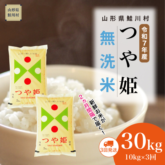 ＜令和7年産米＞ 特別栽培米 つや姫 【無洗米】60kg定期便(10kg×6回)　《配送時期指定可》