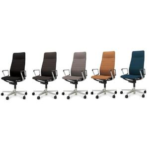 Mfa5_コクヨチェアー　ファブレ革張り(ディムネイビー)／ストライプタイプ／フローリング用（Vキャスター）　／在宅ワーク・テレワークにお勧めの椅子