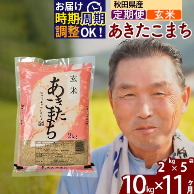 ふるさと納税 北秋田市 R7年産 新米受付《定期便11ヶ月》秋田県産あきたこまち10kg 玄米|oomr-20611