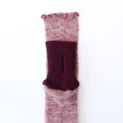 ふるさと納税 田原本町 アームウォーマー ニュアンスカラー切り返しパターン　レッド&エンジ |  | 01