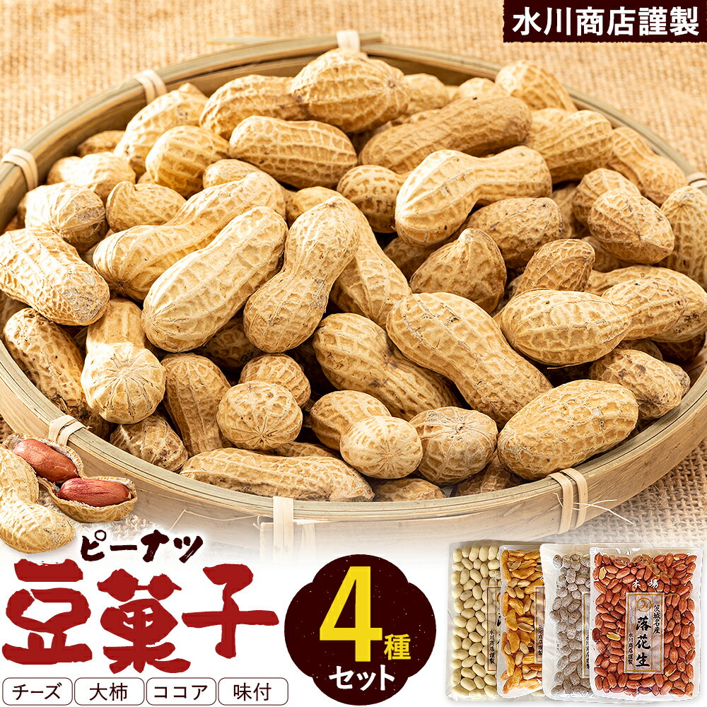 【ふるさと納税】【水川商店謹製】ピーナツ豆菓子 4種 セット 大柿 ココア チーズ 味付き 株式会社TMO結城《30日以内に出荷予定(土日祝除く)》 茨城県 結城市 おつまみ つまみ 柿ピー おやつ 詰合せ 豆類