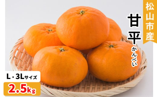 松山市産　甘平 秀品 L～3Lサイズ （2.5kg）愛媛産  国産 愛媛みかん 愛媛蜜柑 愛媛ミカン みかん ミカン mikan 蜜柑 柑橘 フルーツ 果物 くだもの お取り寄せ 産地直送 数量限定 人気 おすすめ 愛媛県 松山市 フジ・アグリフーズ