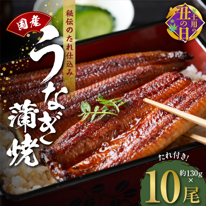 【土用の丑の日までにお届け】国産うなぎ 約130g×10尾【高評価 特製タレ付 蒲焼 鰻 ウナギ 無頭 炭火焼き 備長炭 手焼き レンジ 温めるだけ 簡単調理】 kgp0047-1d