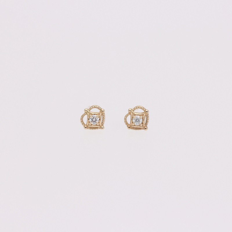 
            AQ-281　LB-37　KeriA K10　ラボグロウン　ダイヤモンド　ピアス　アクセサリー　ジュエリー　プレゼント　スタッド　シンプル　ハート　クラシカル
          