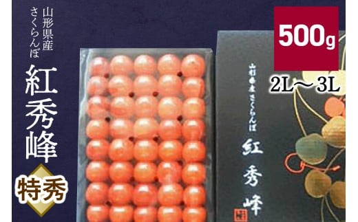 さくらんぼ（紅秀峰）５００ｇ　特秀品　化粧箱入　0056-2611