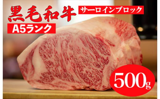 黒毛和牛 A5ランク サーロイン ブロック 500g ステーキ用ソース スパイス付 和牛 冷蔵 ブロック肉 牛肉 ステーキ肉 サーロインステーキ 焼肉 BBQ 赤身 焼き肉 ブロック サーロインステーキ 人気 おすすめ ランキング