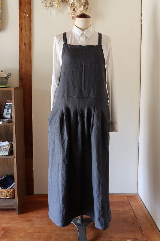 エプロン 〈MARON エプロン〉 Fu-ra 【カラー：グレー】おしゃれエプロン リネンエプロン 奈良県 奈良市 なら 35-026