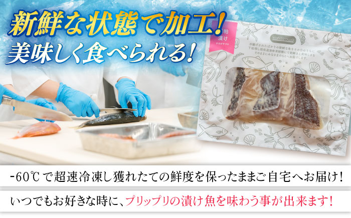 【全6回定期便】おまかせ旬魚の酒粕漬け5パック 五島市/金沢鮮魚 [PEP039]