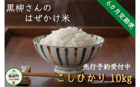 【令和6年度収穫分】こしひかり 10kg×6回【6カ月定期便】 ※沖縄県への配送不可　※2024年11月上旬頃から順次発送予定　黒柳さんのはぜかけ米　長野県飯綱町[1413]