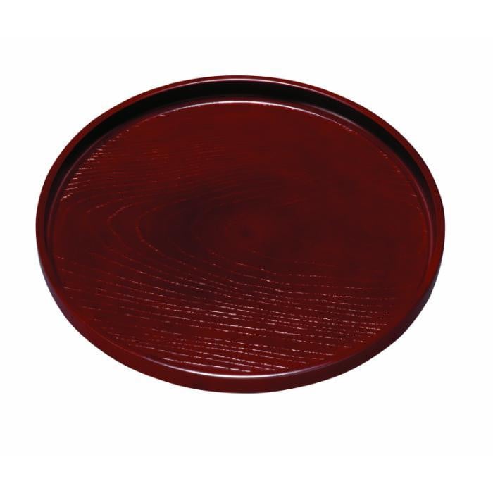 
丸盆 30cm 紅溜 ケヤキ杢（ノンスリップ）
