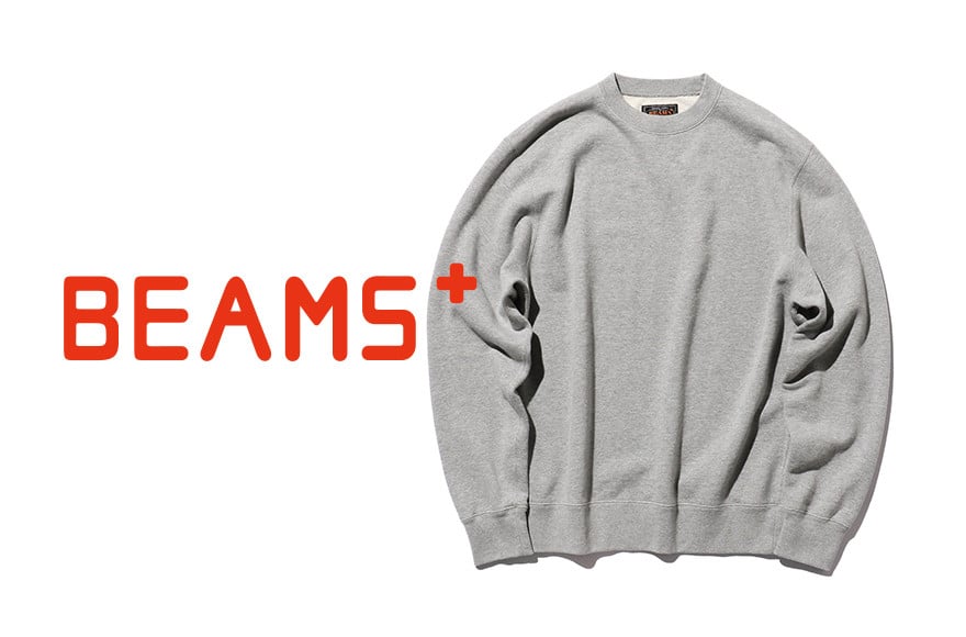 
            【BEAMS PLUS】 スウェットクルー　グレー　（選べるサイズS〜XL／選べるカラー全４色）
          