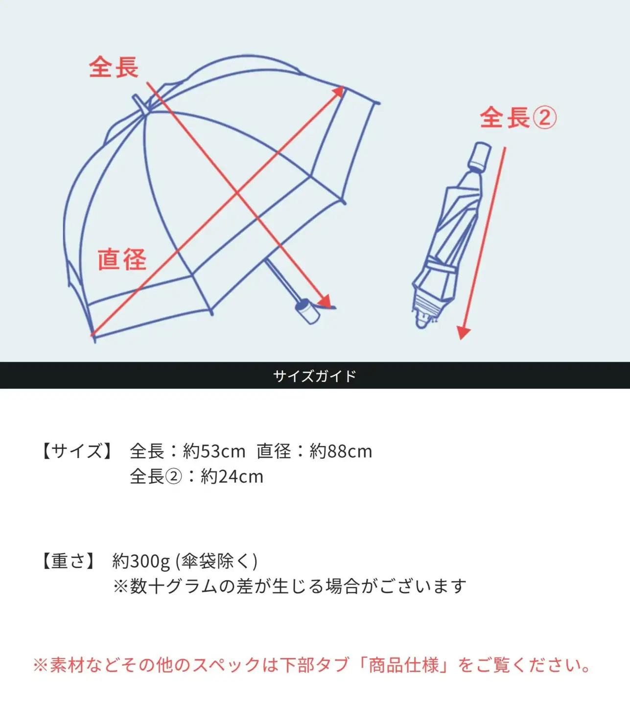 ロサブラン【日傘】3段折り プレーン【50cm】【ブラック(ピンク)】