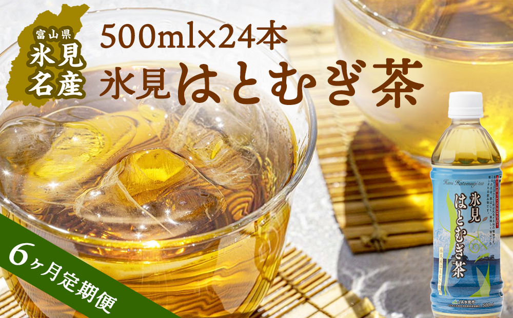 【6ヶ月定期便】　氷見はとむぎ茶　ペットボトル500ml×24本 