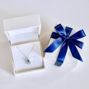 【ジュエリー】K10 イエローゴールド ブルートパーズ ペンダント ネックレス 保証書付 SMK-5221 242-013-c