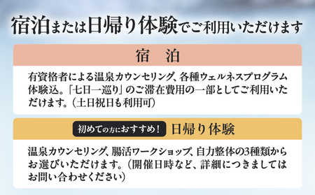 【宿泊・日帰り体験に使えるギフトチケット】七日一巡り/湯治リトリート【10,000円】_B187-006