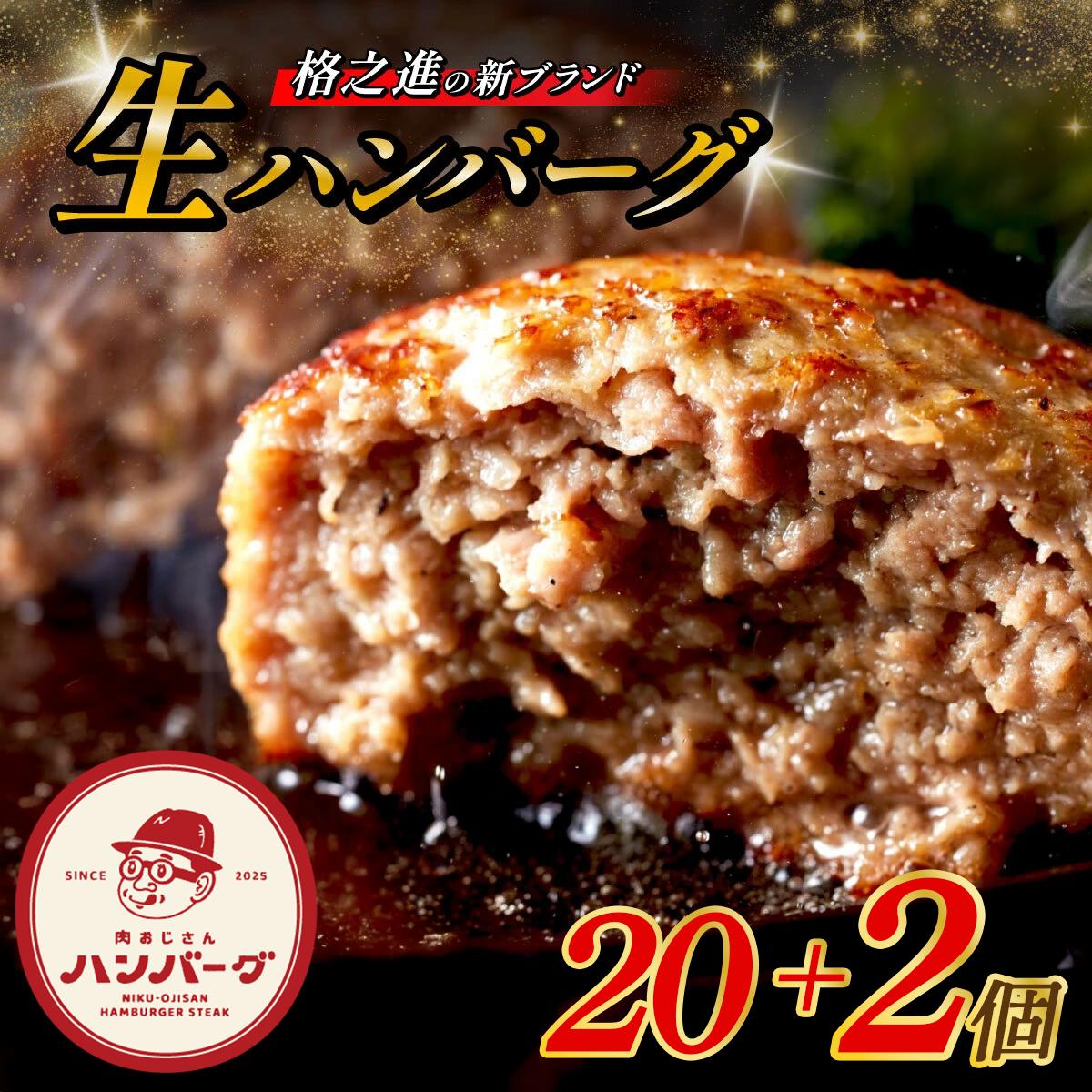 格之進 肉おじさん 生 ハンバーグ 22個 ふるさと納税 ハンバーグ あはハンバーグ ふるさと納税 牛肉 豚肉 小分け 人気 惣菜 簡単調理 おかず お弁当 ランキング 岩手県 一関市