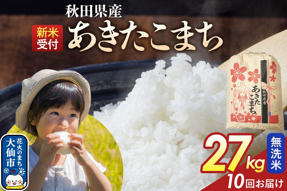 
                  《令和8年産新米予約》 《定期便10ヶ月》【無洗米】あきたこまち 27kg 秋田県産  こまちライン 秋田県 大仙市産 [秋田 お米 米どころ あきたこまち こまちライン]
                