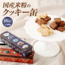 【ふるさと納税】リピーター多数! 国産米粉のクッキー缶 10缶セット（紙袋&シールつき） 3種 計1.8kg ビジュー缶×4個 スール缶×3個 カデット缶×3個 米粉 発酵バター スイーツ お菓子 焼き菓子 おやつ 長崎県 長崎市 送料無料