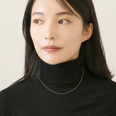 ふるさと納税 大津市 【K18イエローゴールド ボールチェーンネックレス】40cm 個性的でこだわりの大人ジュエリー |  | 01