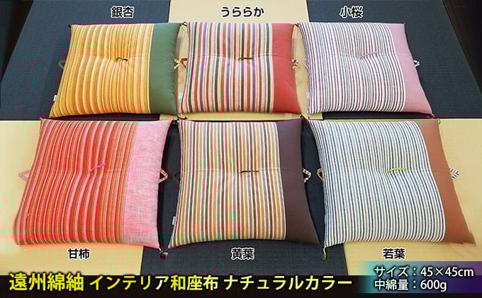 
            [№5695-0814]遠州綿紬 インテリア和座布 ナチュラルカラー
          