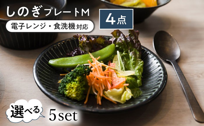 
            【選べる5種タイプ】【美濃焼/みずなみ焼】 しのぎ プレートM 4個セット 瑞浪市 / 山喜製陶 食器 皿 パン皿 [AZCP018]
          