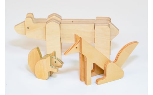 【ウッドデザイン賞受賞】 木製 動物パズル animal 北海道 芦別市 滝澤ベニヤ [№5342-0095]