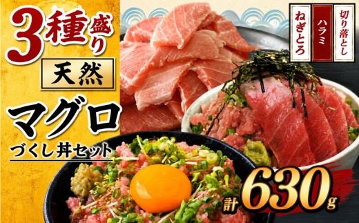 マグロ づくし丼  3種盛り セット 合計630g | 清幸丸水産 ネギトロ ハラミ 切り落とし 鮪 千葉県 君津市
