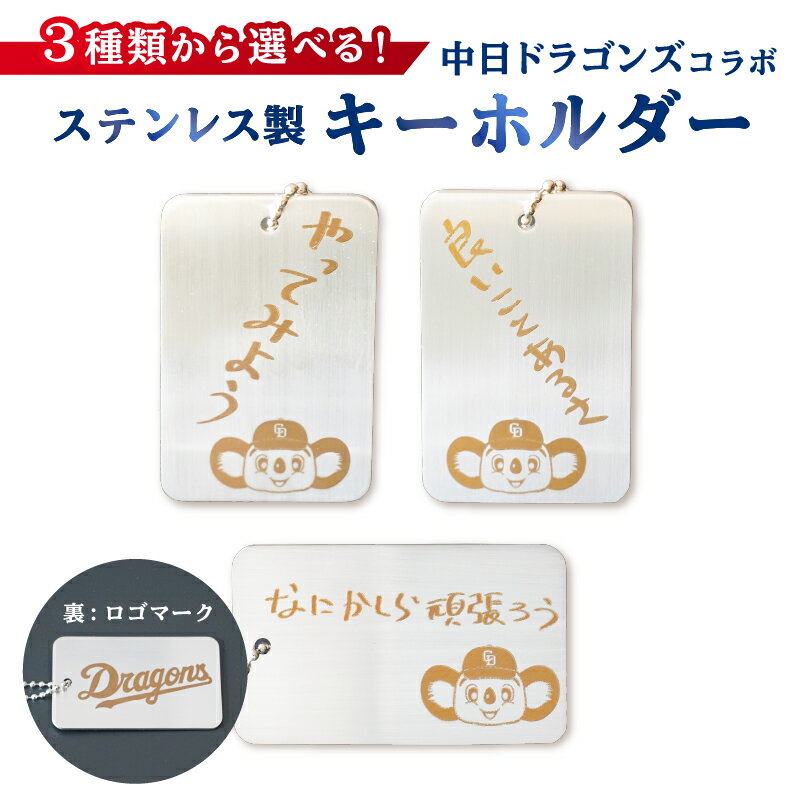 【ふるさと納税】 ステンレス製 キーホルダー 【中日ドラゴンズコラボ】 岐阜県 可児市 選べる メッセージ 雑貨 プレゼント ギフト 小物 高級感 コラボ 直筆 メッセージ シンプル オシャレ ドラゴンズ 送料無料