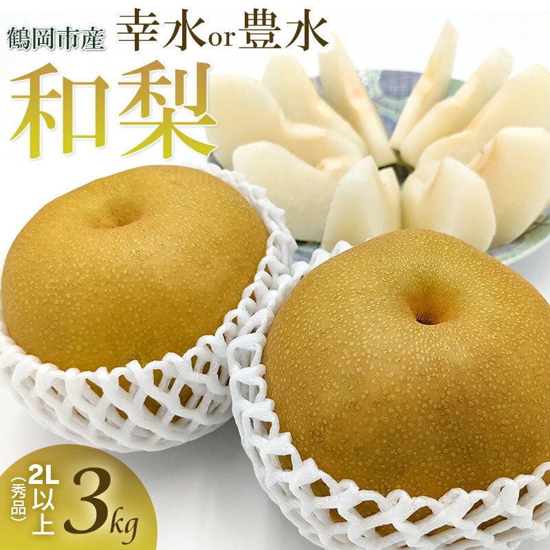 【ふるさと納税】【令和7年産 先行予約】鶴岡市産 和梨 3kg 2L以上（秀品）　幸水・豊水のどちらかを時期に合わせてお届け　庄内産直センター