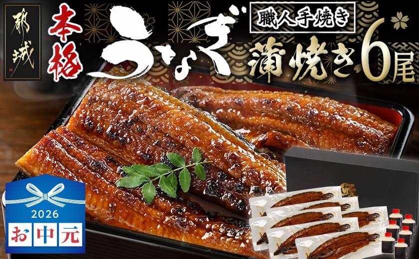 
                  【お中元】職人手焼きの本格うなぎ蒲焼き6尾_38-33-003-6-SG_(都城市) 鰻蒲焼 6尾 タレ付き 国産 蒲焼き 特製たれ付き 冷凍 ウナギ かば焼き うなぎ ギフト 贈答用
                