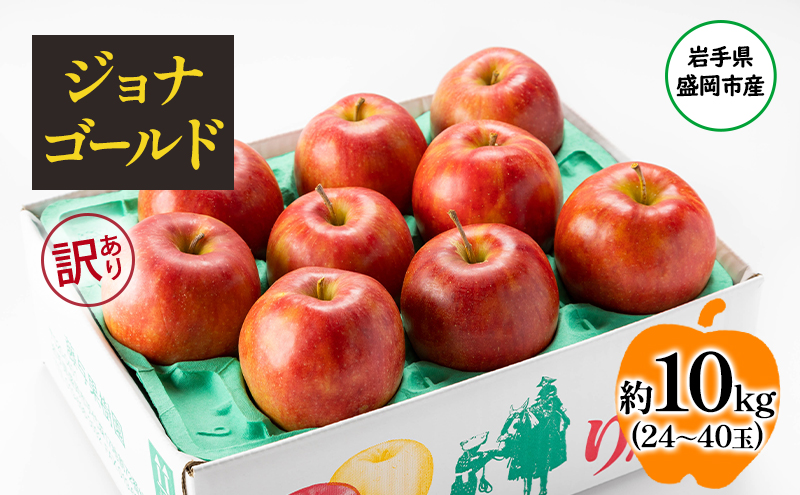 【10月から発送】 りんご 盛岡から「農で人をつなぐ」藤与果樹園：《 訳あり 》 ジョナゴールド 約10kg 24～40玉 玉数指定不可 詰め合わせ 岩手 盛岡