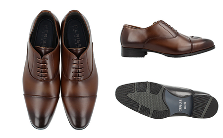 RERiSE TRIGGER RE-3001 本革ビジネスシューズ ストレートチップ DARK BROWN 25cm（ダークブラウン）