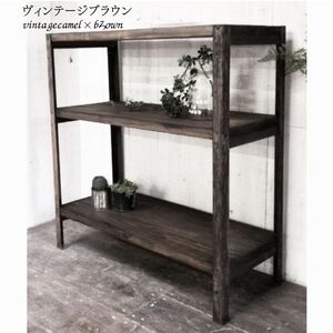 無垢材+アイアンラック 幅86cm【受注生産】完成品 オープンラック 職人手作り おしゃれ アンティーク シェルフ 家具 インテリア 人気