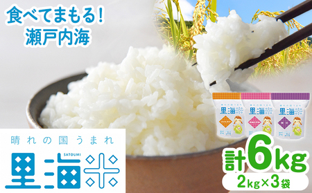 里海米3パック 計6kg 無洗米 長期保存可