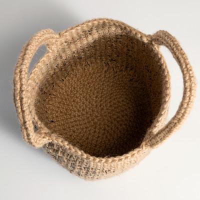 ふるさと納税 山辺町 手編み 麻紐かごバック 残糸入り 小 【残糸カラーおまかせ】 |  | 02