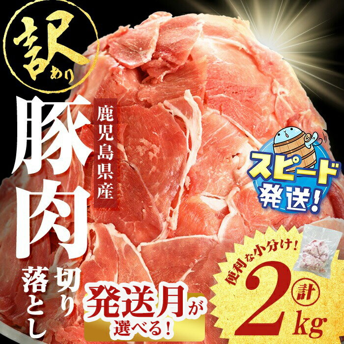 【ふるさと納税】【発送月が選べる】【訳あり】鹿児島県産 豚肉切り落とし＜計2kg(500g×4P)＞ 豚 バラ ロース モモ ウデ こま切れ 小間切れ 肩ロース 詰合せ 詰め合わせ 小分け 冷凍 大容量 生活応援 カレー 豚汁 国産【大隅ミート産業】