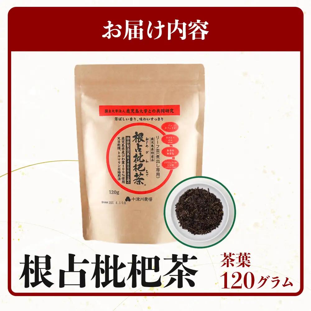根占枇杷茶 茶葉  1袋（120g入）煮出し用 TO-17-NP | ねじめ びわ茶 国産 使い切り トルマリン石 焙煎 健康茶 お茶 煮だし 飲みやすい 香ばしい おいしい びわの葉 ネコポス 鹿児