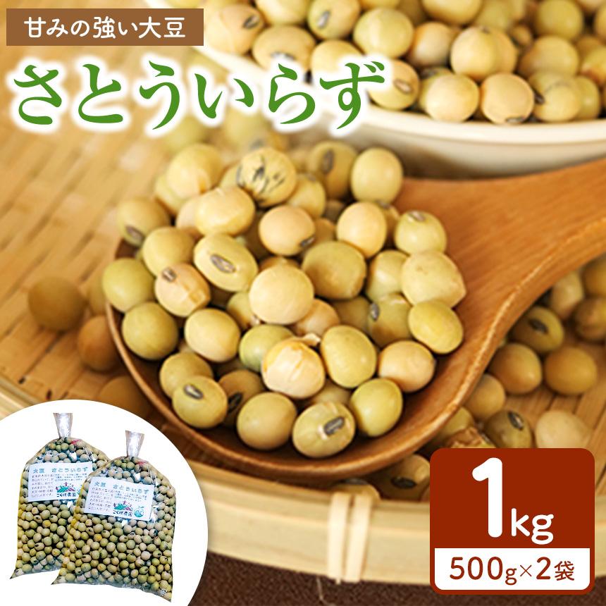 農薬・化学肥料 不使用の農地で栽培・大豆さとういらず 500gx2袋 真岡市 栃木県 送料無料