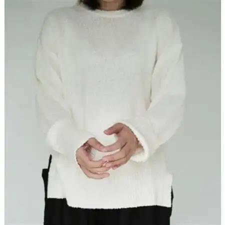 【ezu】monochrome sweater white /コットン100%◆高級◆白◆Mサイズ【1720355】