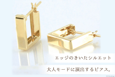 k18 スクウェア ピアス 1ペア 1セット [シエロ 山梨県 中央市 21470921] 四角 ゴールド イエローゴールド フープピアス 四角形 レディース 18金 No.194200