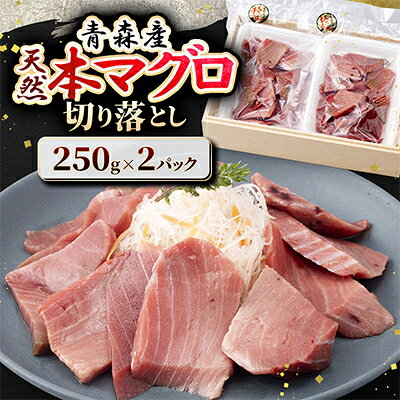 【ふるさと納税】【市場直送!】青森産　天然本マグロ　切り落とし まぐろ(赤身・中トロ・大トロ入り)　250g×2P【配送不可地域：離島】【1657204】