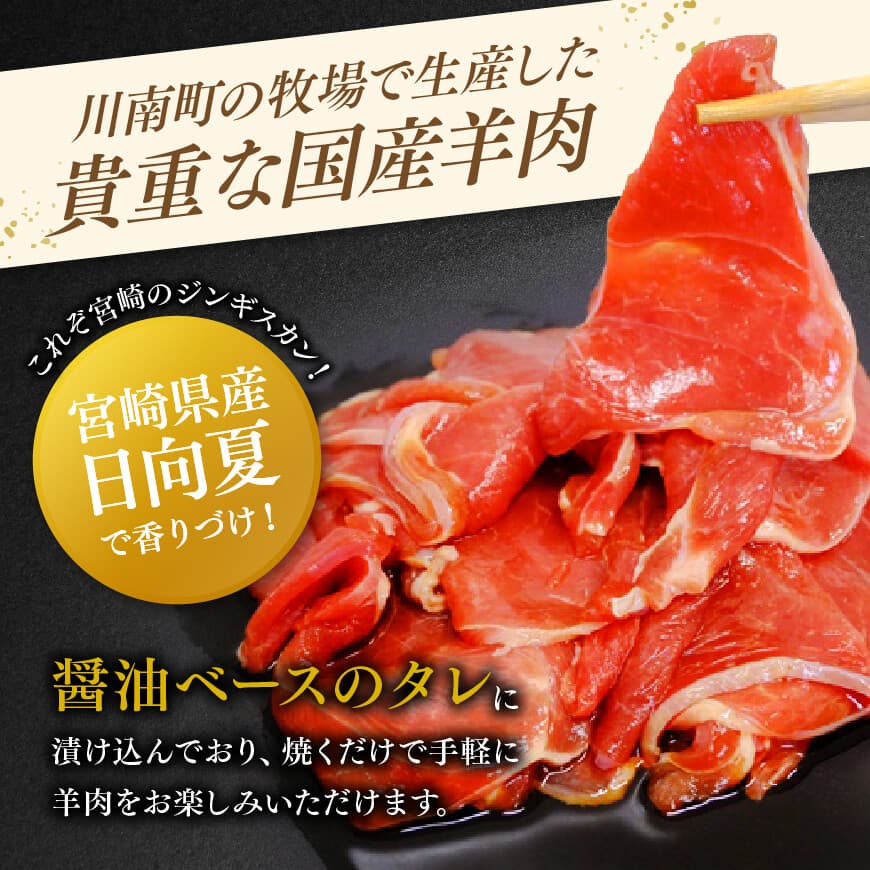 宮崎県産羊肉　寿ジンギスカン300g 【 肉 羊肉 国産 九州産 川南町産 ジンギスカン 羊 ひつじ 味付き 】[D11901]