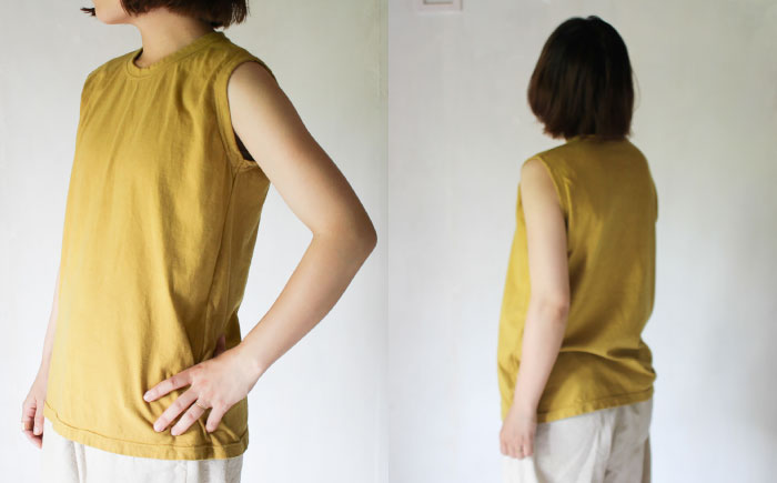 kito オーガニックコットン タンクトップ 【柑子色】 / オーガニック コットン 綿100　手染め 草木染め タンクトップ トップス ファッション インナー 女性用 レディース ギフト 贈答 プレ