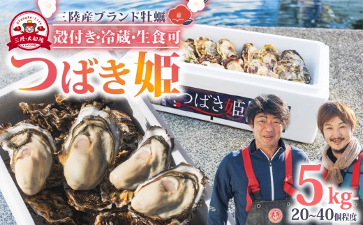 牡蠣 つばき姫 三陸 ブランド牡蠣 5kg [12月～7月発送] 耳吊り 殻付き牡蠣 冷蔵 BBQ 生食可 生牡蠣 生かき かき カキ 生食 生食用 バーベキュー BBQ  冷蔵牡蠣 生食牡蠣 牡蠣フライ 牡蠣鍋 牡蠣飯 鍋 アヒージョ パスタ 海 ミルク 椿 姫 期間限定 三陸産 ブランド 三陸牡蠣 殻付き 生食対応 養殖 さんりく 岩手県 大船渡市